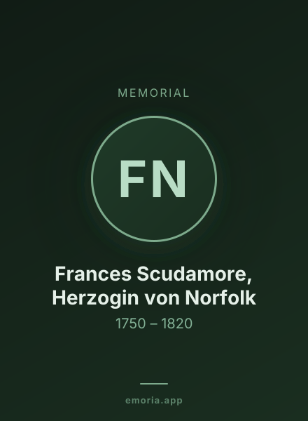 Memorial portrait of Frances Scudamore, Herzogin von Norfolk