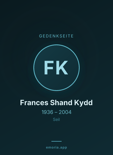 Gedenkportrait von Frances Shand Kydd