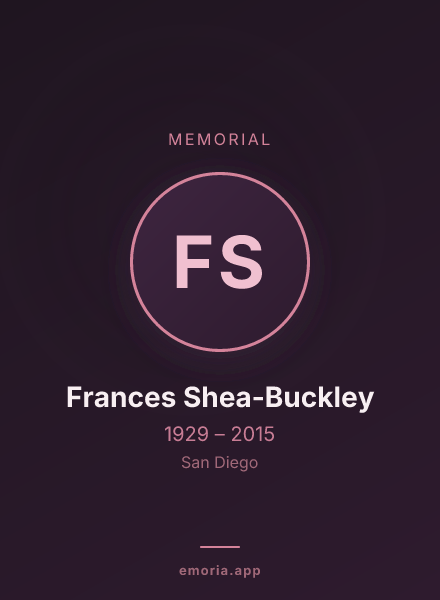 Memorial portrait of Frances Shea-Buckley