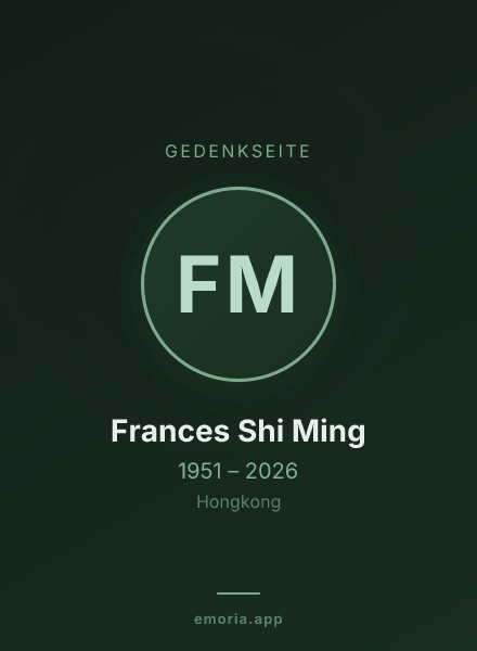 Gedenkportrait von Frances Shi Ming