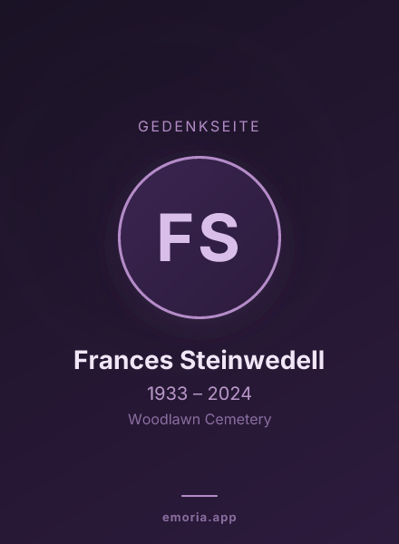 Gedenkportrait von Frances Steinwedell