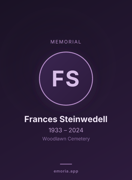 Memorial portrait of Frances Steinwedell