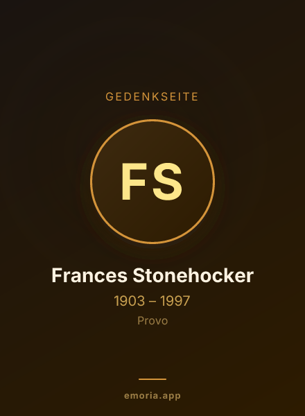 Gedenkportrait von Frances Stonehocker