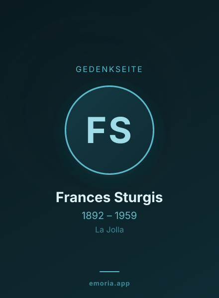 Gedenkportrait von Frances Sturgis