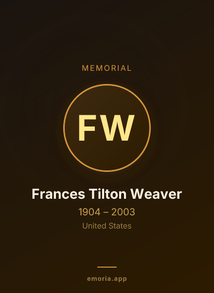 Memorial portrait of Frances Tilton Weaver