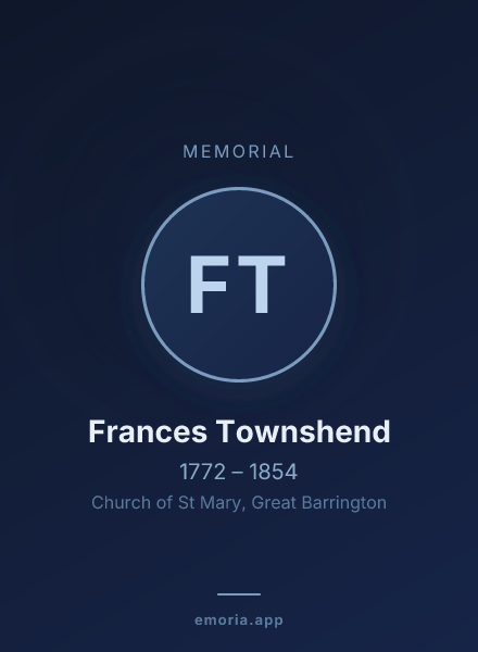Memorial portrait of Frances Townshend