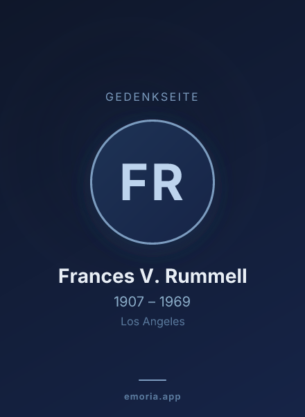 Gedenkportrait von Frances V. Rummell