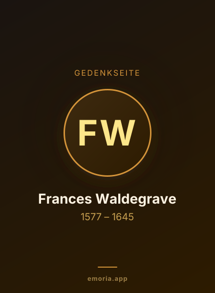 Gedenkportrait von Frances Waldegrave