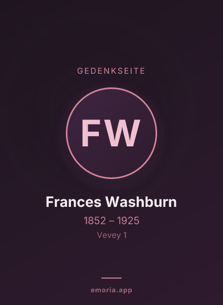 Gedenkportrait von Frances Washburn