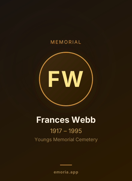 Memorial portrait of Frances Webb