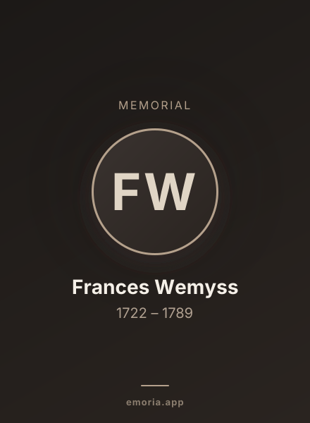 Memorial portrait of Frances Wemyss