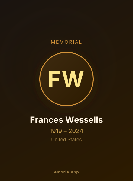 Memorial portrait of Frances Wessells