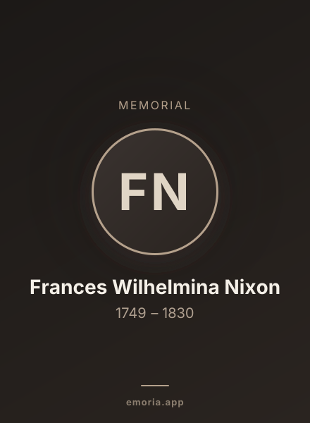 Memorial portrait of Frances Wilhelmina Nixon