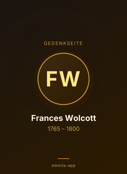 Gedenkportrait von Frances Wolcott