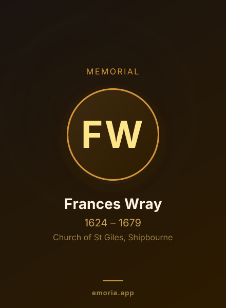 Memorial portrait of Frances Wray