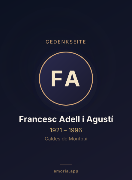 Gedenkportrait von Francesc Adell i Agustí