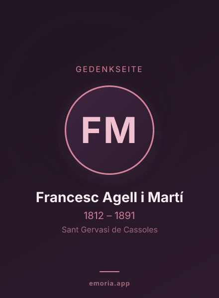 Gedenkportrait von Francesc Agell i Martí