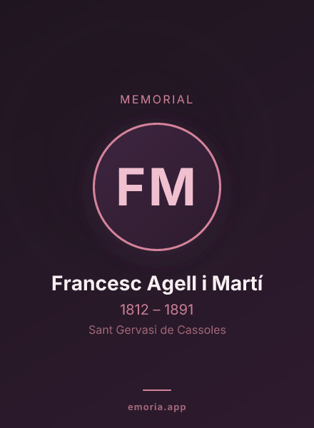 Memorial portrait of Francesc Agell i Martí
