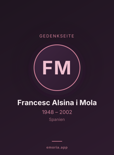 Gedenkportrait von Francesc Alsina i Mola