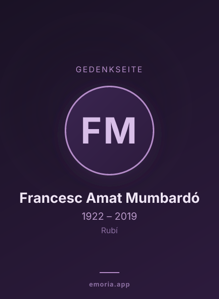 Gedenkportrait von Francesc Amat Mumbardó