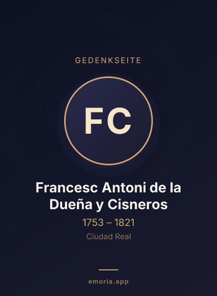 Gedenkportrait von Francesc Antoni de la Dueña y Cisneros