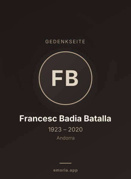 Gedenkportrait von Francesc Badia Batalla