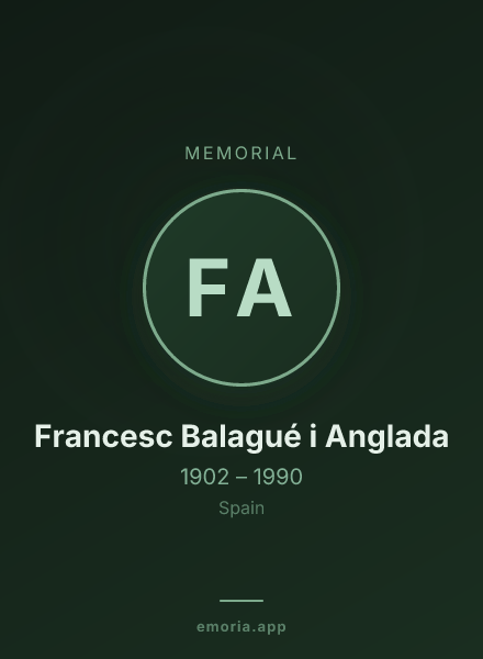 Memorial portrait of Francesc Balagué i Anglada