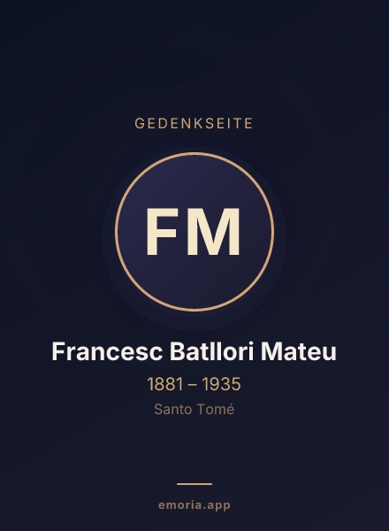 Gedenkportrait von Francesc Batllori Mateu