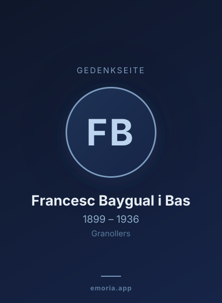 Gedenkportrait von Francesc Baygual i Bas