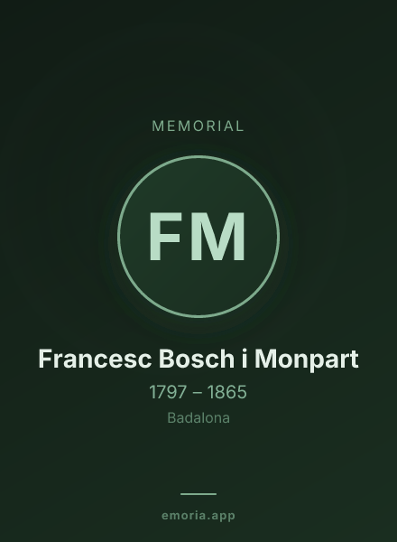 Memorial portrait of Francesc Bosch i Monpart