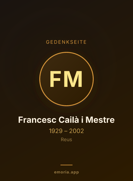 Gedenkportrait von Francesc Cailà i Mestre