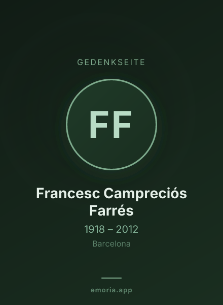 Gedenkportrait von Francesc Campreciós Farrés