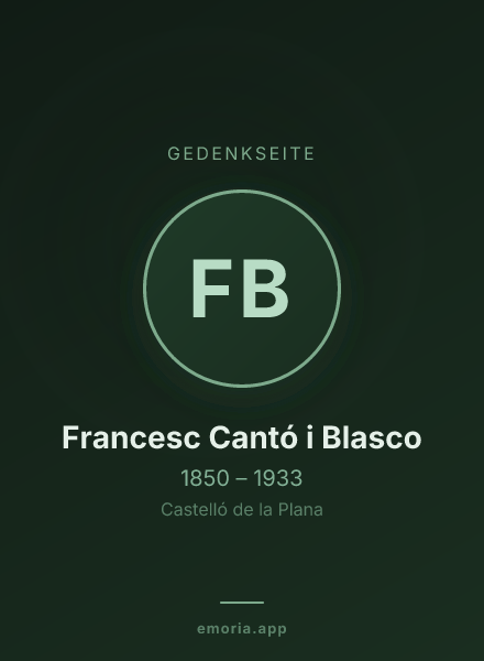 Gedenkportrait von Francesc Cantó i Blasco