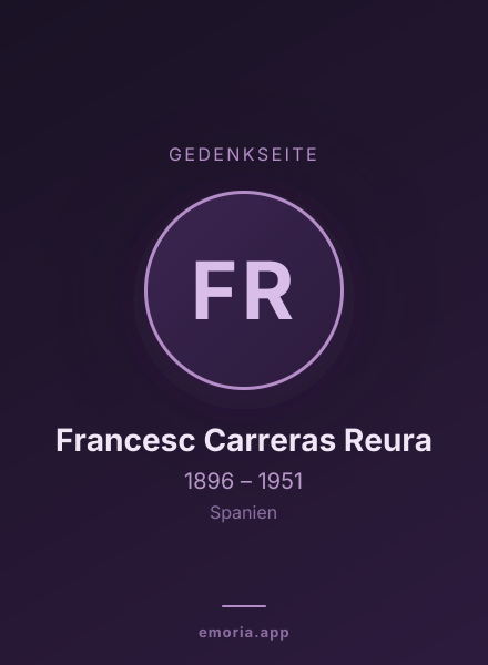 Gedenkportrait von Francesc Carreras Reura