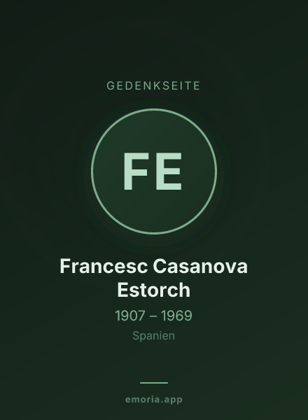 Gedenkportrait von Francesc Casanova Estorch