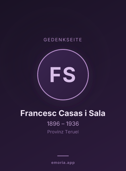 Gedenkportrait von Francesc Casas i Sala