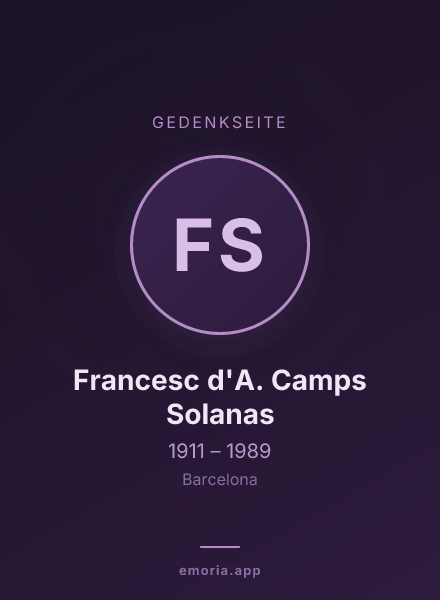 Gedenkportrait von Francesc d'A. Camps Solanas