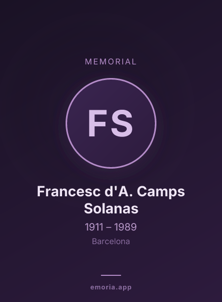 Memorial portrait of Francesc d'A. Camps Solanas