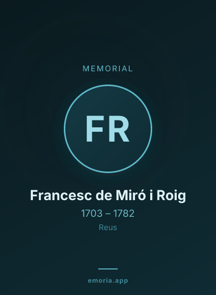 Memorial portrait of Francesc de Miró i Roig