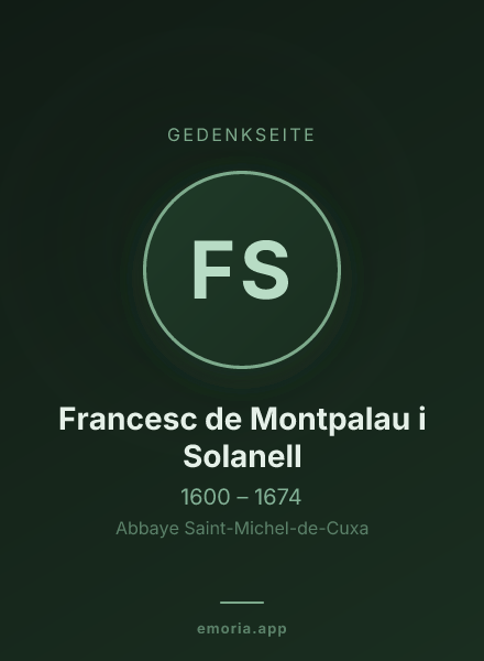 Gedenkportrait von Francesc de Montpalau i Solanell