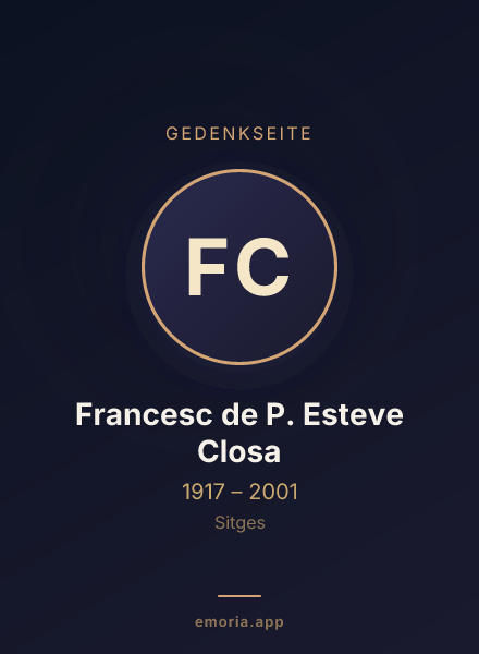 Gedenkportrait von Francesc de P. Esteve Closa