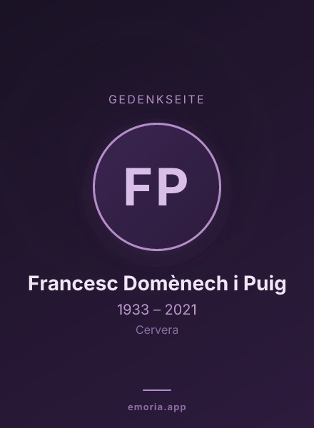 Gedenkportrait von Francesc Domènech i Puig