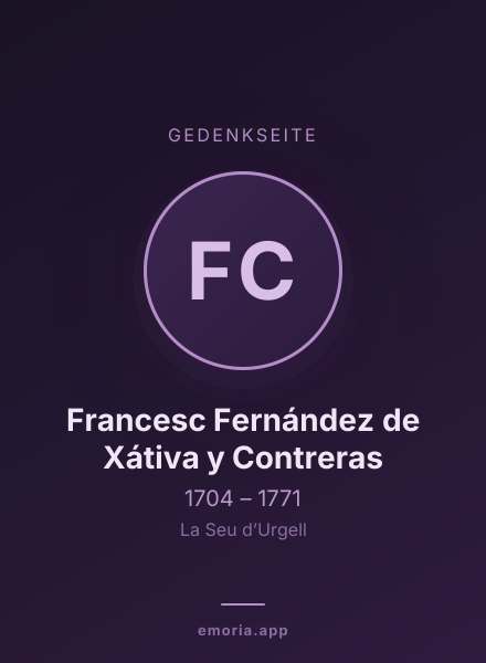 Gedenkportrait von Francesc Fernández de Xátiva y Contreras