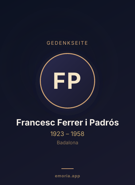 Gedenkportrait von Francesc Ferrer i Padrós
