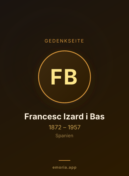 Gedenkportrait von Francesc Izard i Bas