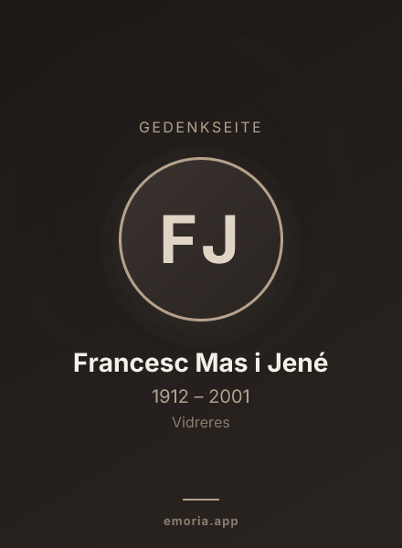 Gedenkportrait von Francesc Mas i Jené