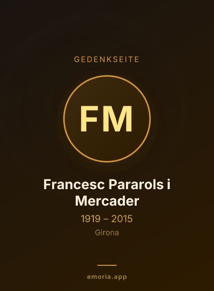 Gedenkportrait von Francesc Pararols i Mercader