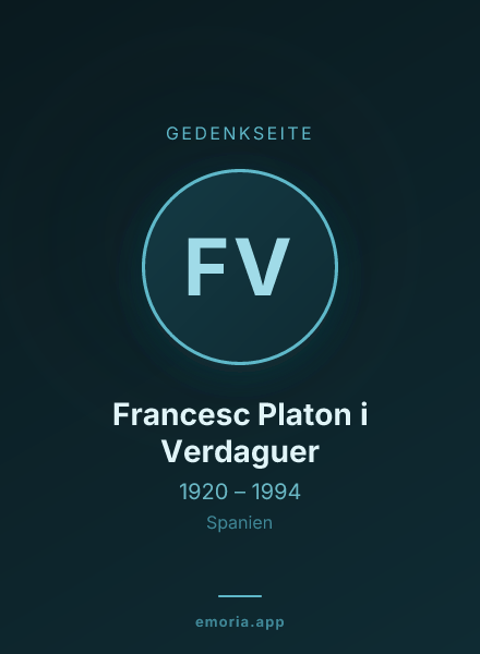 Gedenkportrait von Francesc Platon i Verdaguer
