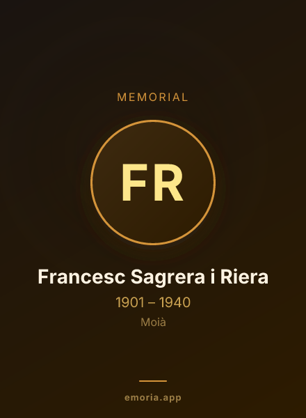 Memorial portrait of Francesc Sagrera i Riera