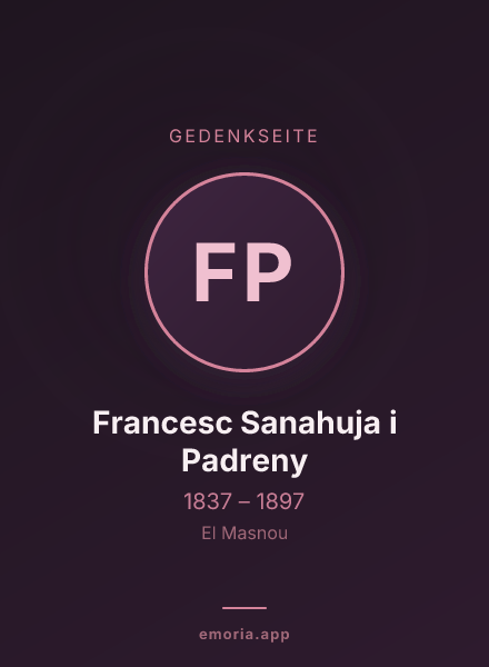 Gedenkportrait von Francesc Sanahuja i Padreny